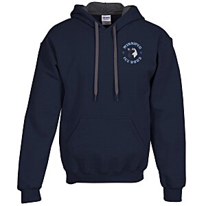 Gildan 50/50 Hooded Sweatshirt with Contrast Color - Embroidered Main Image