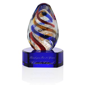 Spiral Art Glass Award - Blue Base Main Image