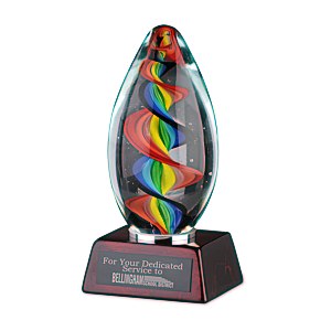 Kaleidoscopic Art Glass Award - Rosewood Base Main Image