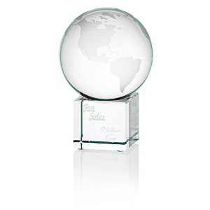 Globe Crystal Desktop Award - 4" Main Image