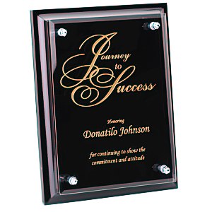 Black Finished Plaque with Jade Glass Plate - 8" Main Image