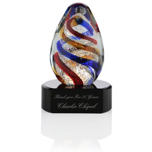 Spiral Art Glass Award - Black Base Main Image