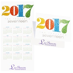 Mosaic Year Calendar Greeting Card Main Image