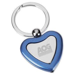 Metal Lighted Key Tag - Heart - Closeout Main Image