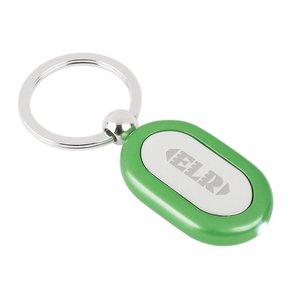 Metal Lighted Key Tag - Oblong - Closeout Main Image