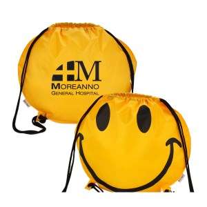 Smiley Face Drawstring Backpack Main Image