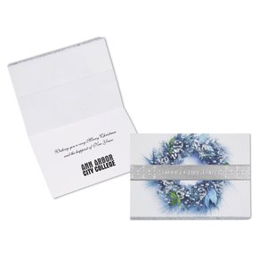 Blue Wreath Christmas Greeting Card Main Image