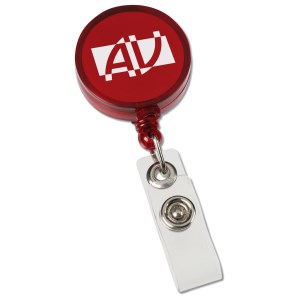 Round Retractable Badge Holder with Slide-on Clip - Closeout Main Image