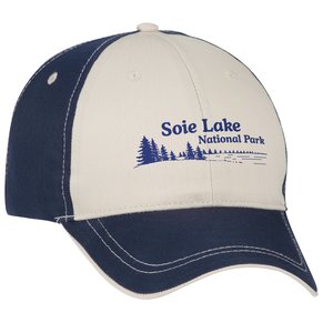 Two-Tone Polyester Cap with Contrast Stitch - Transfer Main Image