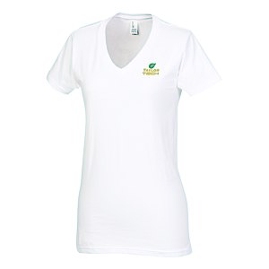 District Concert V-Neck Tee - Ladies' - White - Embroidered Main Image