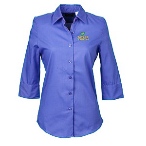 Soft Collar 3/4 Sleeve Poplin Shirt - Ladies' - 24 hr Main Image