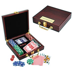 Wooden Box Poker Set Main Image