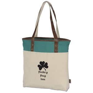Color Banded Cotton Fashion Tote Main Image