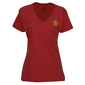 Fruit of the Loom HD V-Neck T-Shirt - Ladies' - Embroidered - Colors Main Image