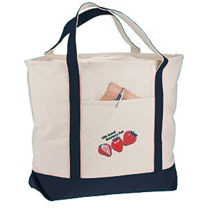 Harbor Cruise Boat Tote - 16" x 22" - Embroidered Main Image