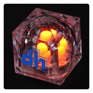 Crystal Light Up Ice Cube - Orange Main Image