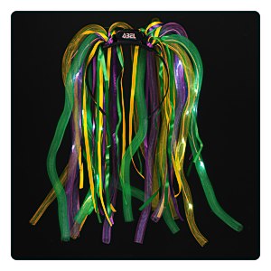 LED Noodle Headband - Mardi Gras Main Image