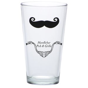 Mustache Glass Tumbler - 16 oz. - Handlebar Main Image