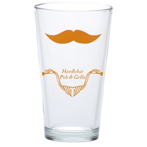 Mustache Glass Tumbler - 16 oz. - Petite Handlebar Main Image