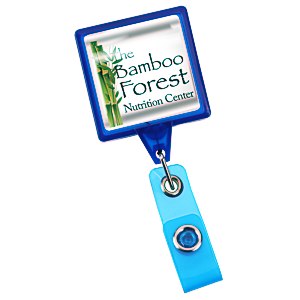 Jumbo Retractable Badge Holder - 40" - Square - Translucent Main Image