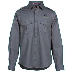Two-Pocket Stain-Resistant Roll Sleeve Shirt - Men's Main Image