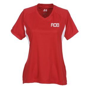 A4 Cooling Performance V-Neck Colorblock Tee-Ladies' -Screen Main Image