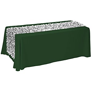 Serged 6' Closed-Back Table Throw with Metallic Floral Runner - Blank Main Image