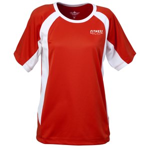 Anti-Microbial Color Block Wicking Tee-Ladies'-Scrn-Closeout Main Image