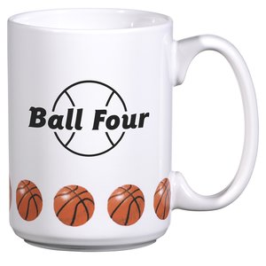 Sports Ceramic Mug - 15 oz. - Basketball Main Image