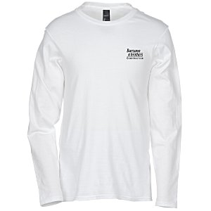 Hanes Nano-T Long Sleeve T-Shirt - White Main Image