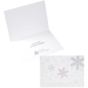 Holographic Snowflakes Greeting Card Main Image