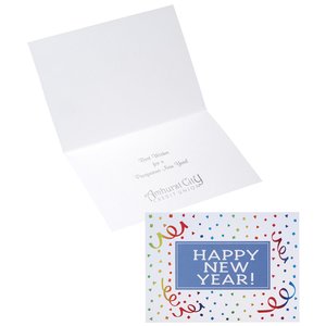 Happy New Year Ribbons Greeting Card Main Image