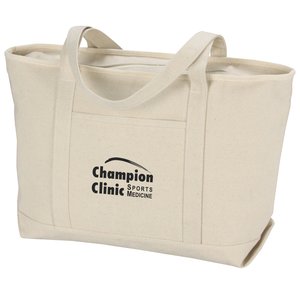 Solid Cotton Yacht Tote - Natural - 14" x 24" - 24 hr Main Image