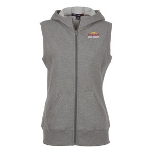 Full Zip Fleece Hoodie Vest - Ladies' - Embroidered Main Image