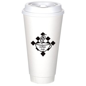 Insulated Paper Travel Cup with Lid - 24 oz. - Low Qty Main Image