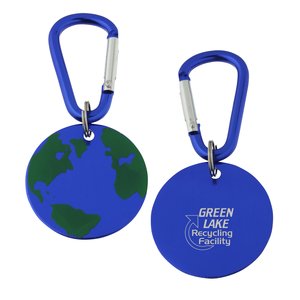 Aluminum Dog Tag Key Chain - Globe - Closeout Main Image
