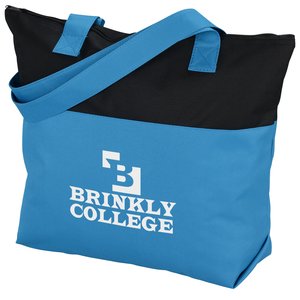 Neon Two Tone Accent Zipper Tote Main Image