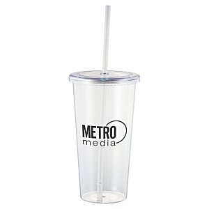 Sizzle Single Wall Tumbler with Straw - 24 oz. - 24 hr Main Image