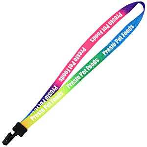 Tie-Dye Multicolor Lanyard - 3/4" - Plastic Bulldog Clip Main Image