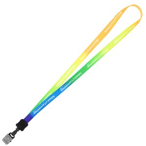 Tie-Dye Multicolor Lanyard - 1/2" - Large Metal Bulldog Clip - 24 hr Main Image