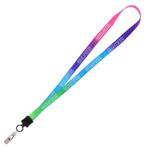 Tie-Dye Multicolor Lanyard - 1/2" - Snap with Metal Bulldog Clip Main Image