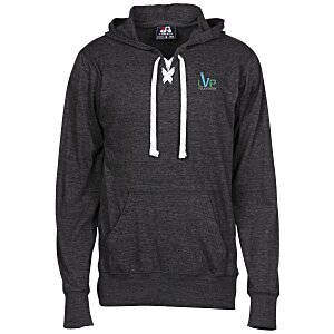 J. America Sport Lace Jersey Hooded Tee - Embroidered Main Image