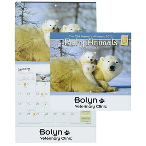 Farmer's Almanac 2015 Calendar-Baby Animals-Stapled-Closeout Main Image