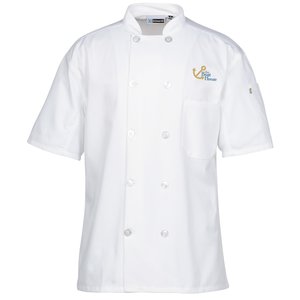 Ten Button Short Sleeve Chef Coat with Mesh Back Main Image