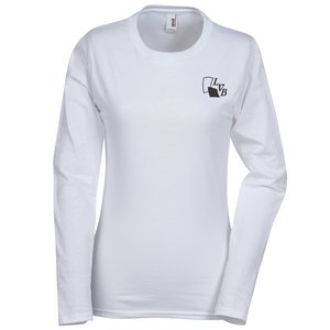 Anvil Ringspun 4.5 oz. LS Junior Fit T-Shirt - Ladies' - White Main Image