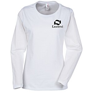 Anvil Ringspun 4.5 oz. LS T-Shirt - Ladies' - White Main Image