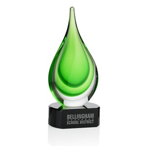 Green Fusion Art Glass Award with Base Main Image