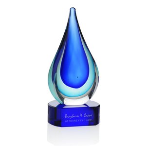 Blue Fusion Art Glass Award with Base Main Image