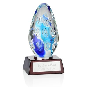 Pacifica Art Glass Award - Rosewood Base Main Image
