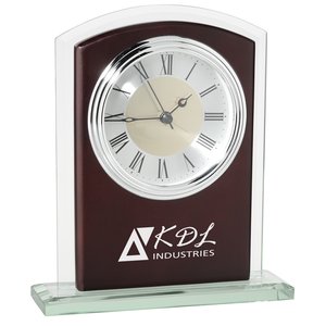 Glass & Wood Desk Alarm Clock Main Image